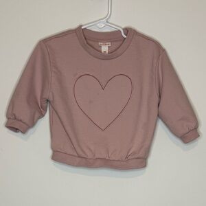 Cat & Jack Pink Heart Sweatshirt w/ Matching Pink Ribbed Leggings (18 months)
